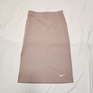 Nike Rib Slim Fit DUSTY ROSE Skirt-High Rise Below Knee Length LARGE